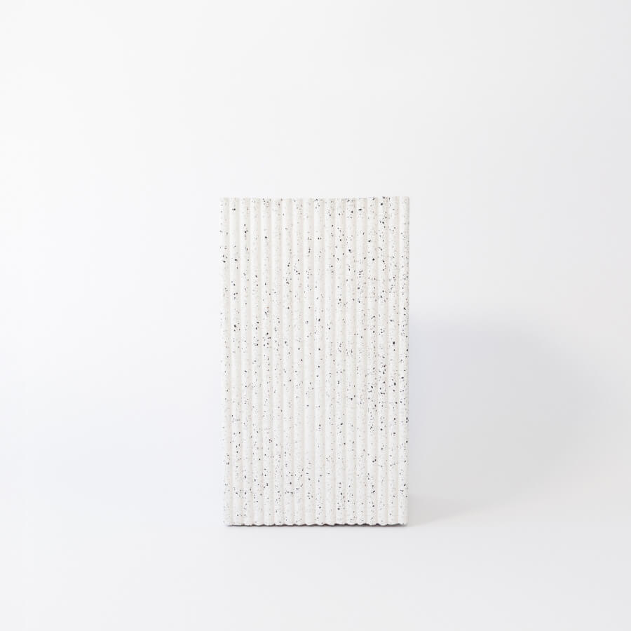 Buddy pet urn. Image of reeded garden urn in silver grey.